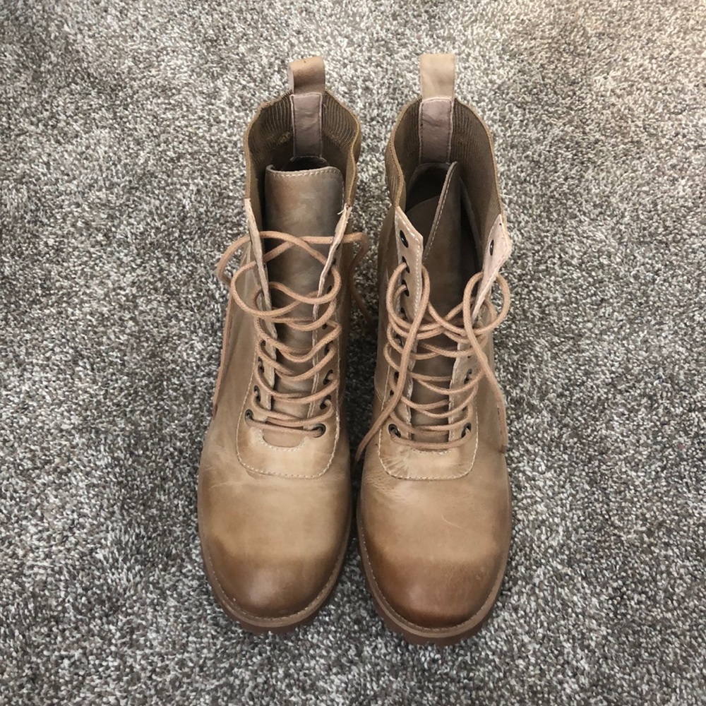 Lace Up Leather Booties